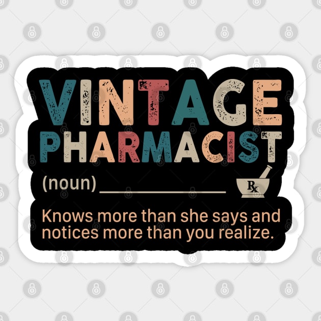 Vintage Pharmacist Sticker by janayeanderson48214